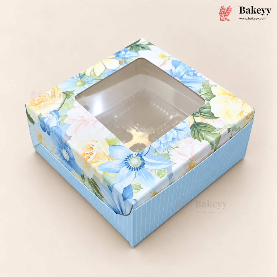 4 Cavity Printed Chocolate Box with Window | 6 Designs | Pack of 25