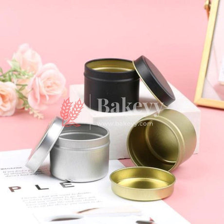 5x4 cm Empty Candle Tin Box | Luxury Tin | Pack of 12 | 3 Colors included in a single pack | - Bakeyy.com - India - 5x4 cm Empty Candle Tin Box | Luxury Tin | Pack of 12 | 3 Colors included in a single pack | - Pack of 12