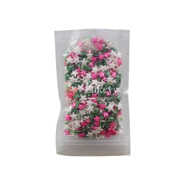 Pink, White & Green Color Mixed Design Sprinklers | 100g - Bakeyy.com