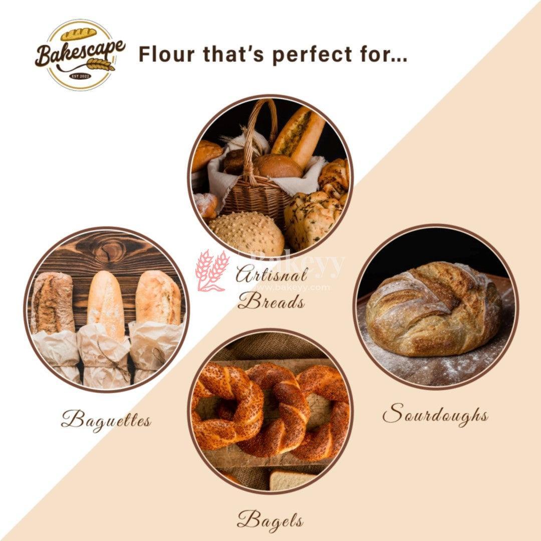 Bakescape T65 Bread Flour (1 kg) | Unbleached, High Protein Content for Perfect Breads, Buns, Bagels, Baguettes, Sourdoughs, Artisanal Breads, Focaccia, Brioche, and More - Bakeyy.com - India - Bakescape T65 Bread Flour (1 kg) | Unbleached, High Protein Content for Perfect Breads, Buns, Bagels, Baguettes, Sourdoughs, Artisanal Breads, Focaccia, Brioche, and More - Default Title