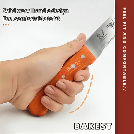 14 Inch Bread Knife Wooden Handle | Stainless Steel Blade with Strong Grip | Wooden Handle - Bakeyy.com - India - 14 Inch Bread Knife Wooden Handle | Stainless Steel Blade with Strong Grip | Wooden Handle - Default Title