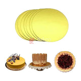 Round Gold Cake Base | Cake Board - Bakeyy.com - India - Round Gold Cake Base | Cake Board - 7 Inches / Pack 25