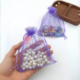 8x10 CM | Organza Potli Bags | Light Purple Colour | Candy Bag | - Bakeyy.com - India - 8x10 CM | Organza Potli Bags | Light Purple Colour | Candy Bag | - Pack Of 100 / 8x10 cm / 3x4 inch / Purple