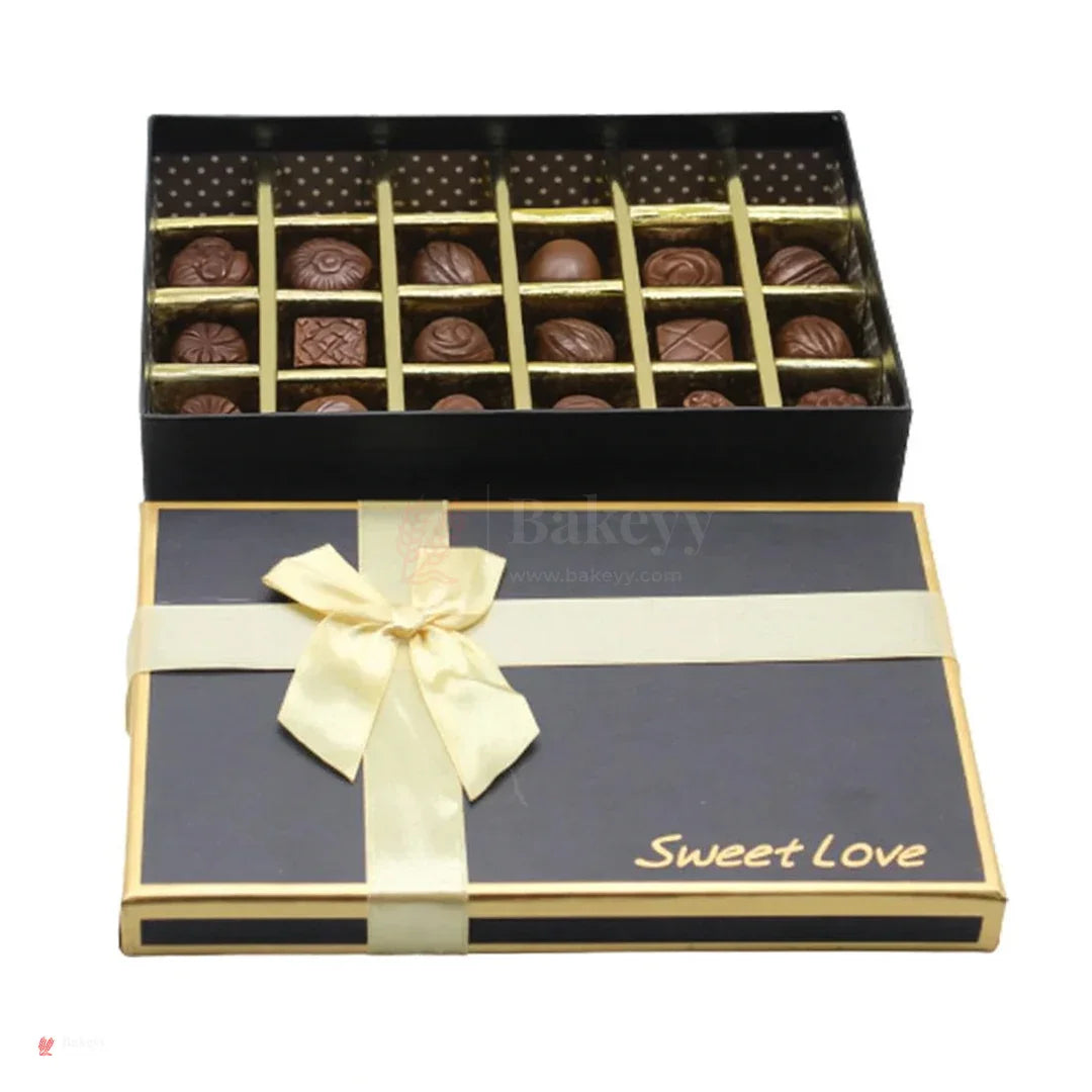 24 Cavity Hard Chocolate Box | Black Colour