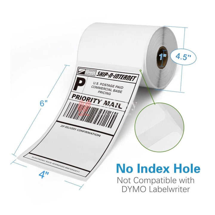 4"x6" Direct Thermal Label/Sticker Plain White 1 Inch core Inside Winding 500 Labels/Roll for All Direct thermal Printers - Bakeyy.com - India - 4"x6" Direct Thermal Label/Sticker Plain White 1 Inch core Inside Winding 500 Labels/Roll for All Direct thermal Printers - Default Title