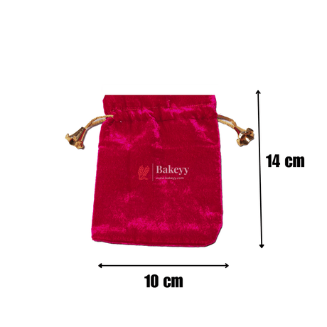 10x14 cm | Velvet Drawstring Potli Bag | Dark Pink Colour | Pack of 10 | Luxurious Gift & Storage Pouch | - Bakeyy.com - India - 10x14 cm | Velvet Drawstring Potli Bag | Dark Pink Colour | Pack of 10 | Luxurious Gift & Storage Pouch | - Default Title