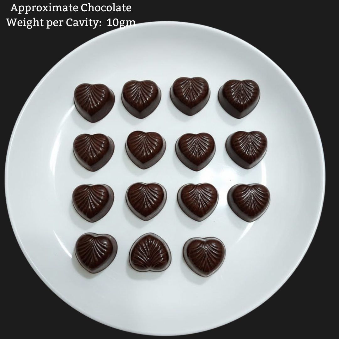 Mould 160 | Heart-Shaped Chocolate Mould | Baking Accessories | Plastic Chocolate Mould | Party Favor Mould | Pack of 1
