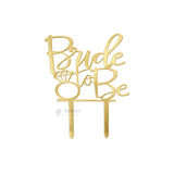 4 inch Gold Bride To Be & Groom To Be Cake Topper Set | Wedding & Pre-Wedding Cake Decoration | pack of 5