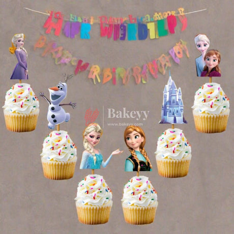 6pcs Frozen theme Birthday Cake Topper| Cupcake Toppers| Bday Decorations Items - Bakeyy.com - India - 6pcs Frozen theme Birthday Cake Topper| Cupcake Toppers| Bday Decorations Items - Default Title