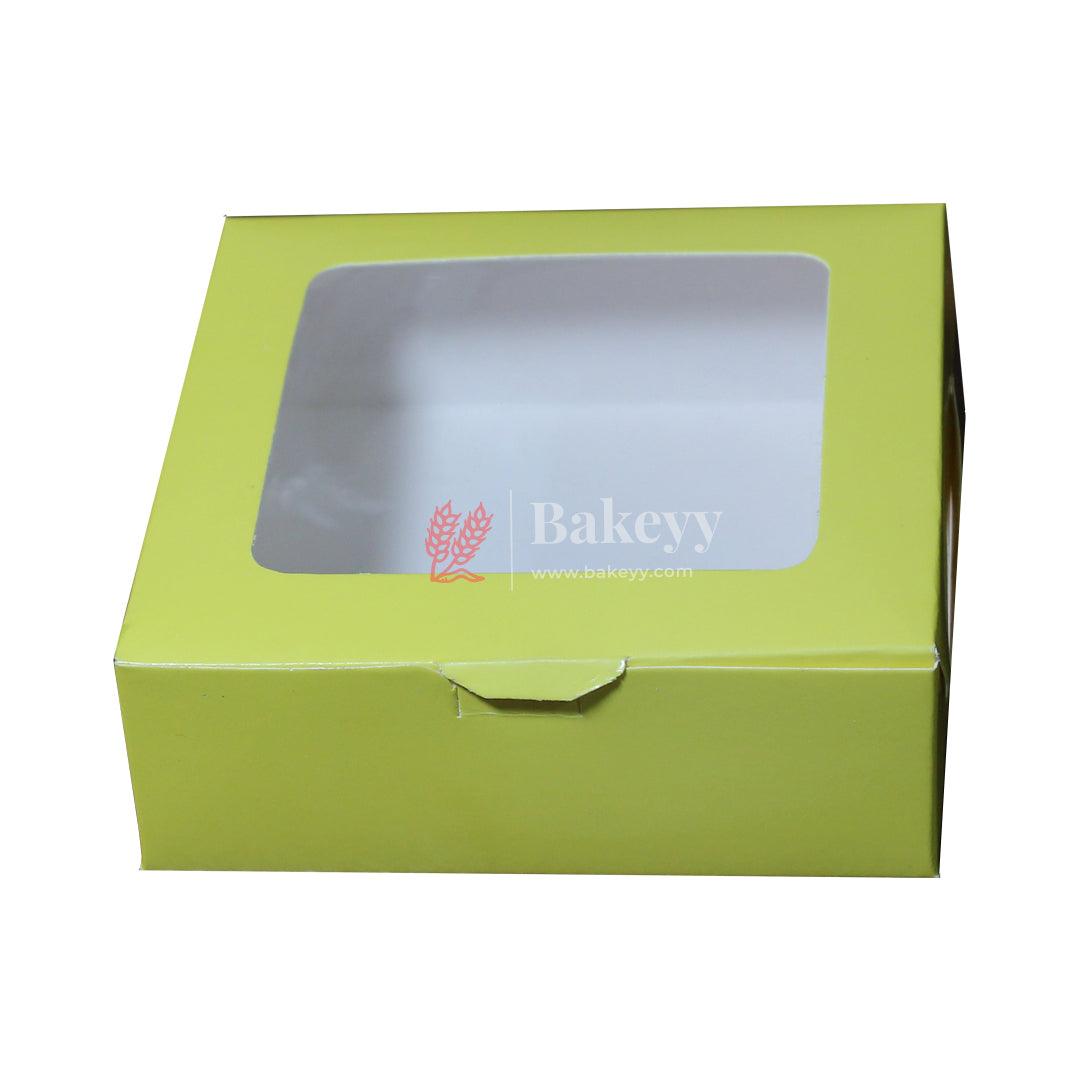 4 Brownie Box | Yellow Color | With Window - Bakeyy.com - India - {{ variant.name }}