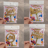 4 Inch Happy Anniversary Acrylic Cake Topper Set | Assorted Elegant Designs | Pack of 5