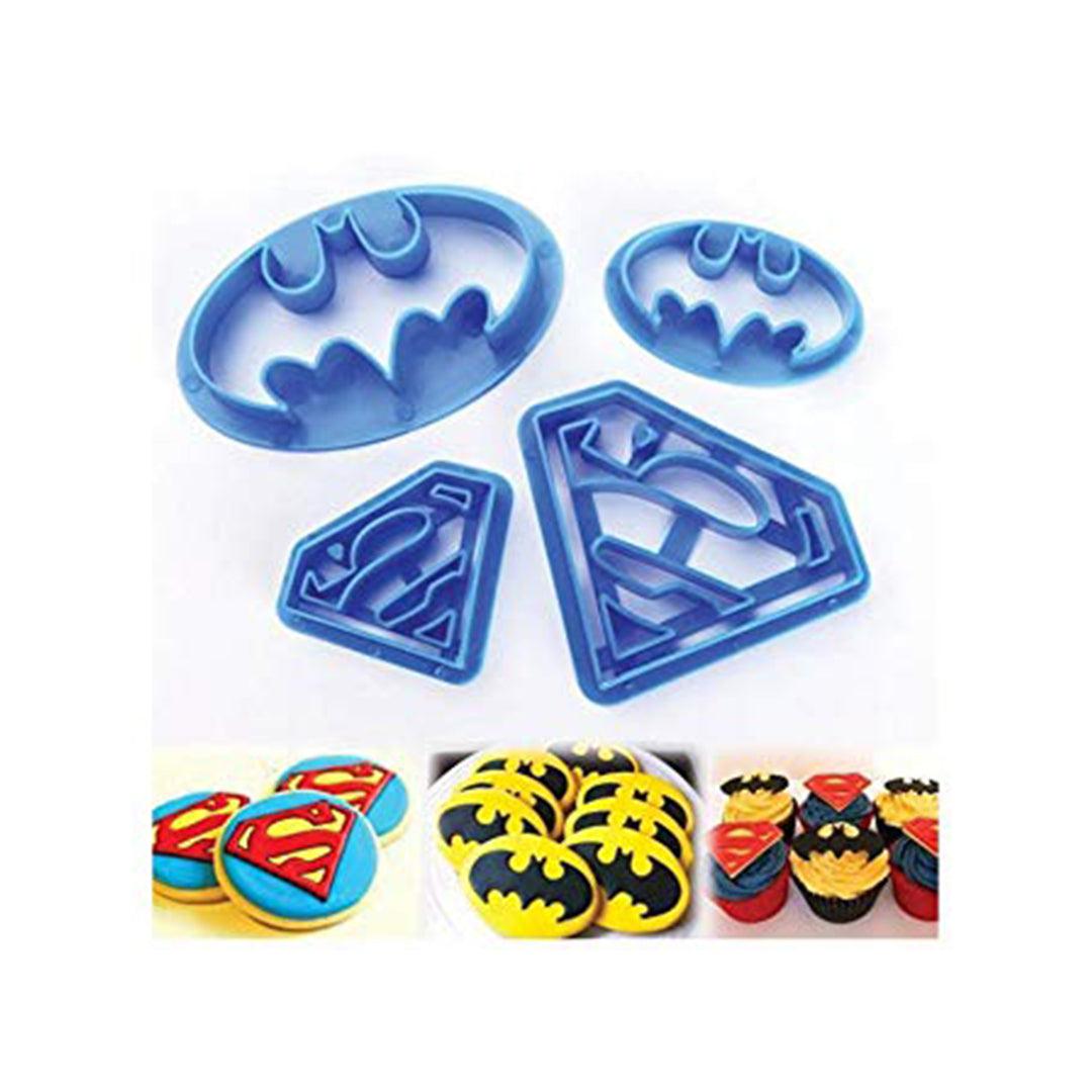 4pcs Set Superhero Biscuit Cutter Fondant Pastry Cookie Impression Stamp CPT - Bakeyy.com - India - 4pcs Set Superhero Biscuit Cutter Fondant Pastry Cookie Impression Stamp CPT - Default Title