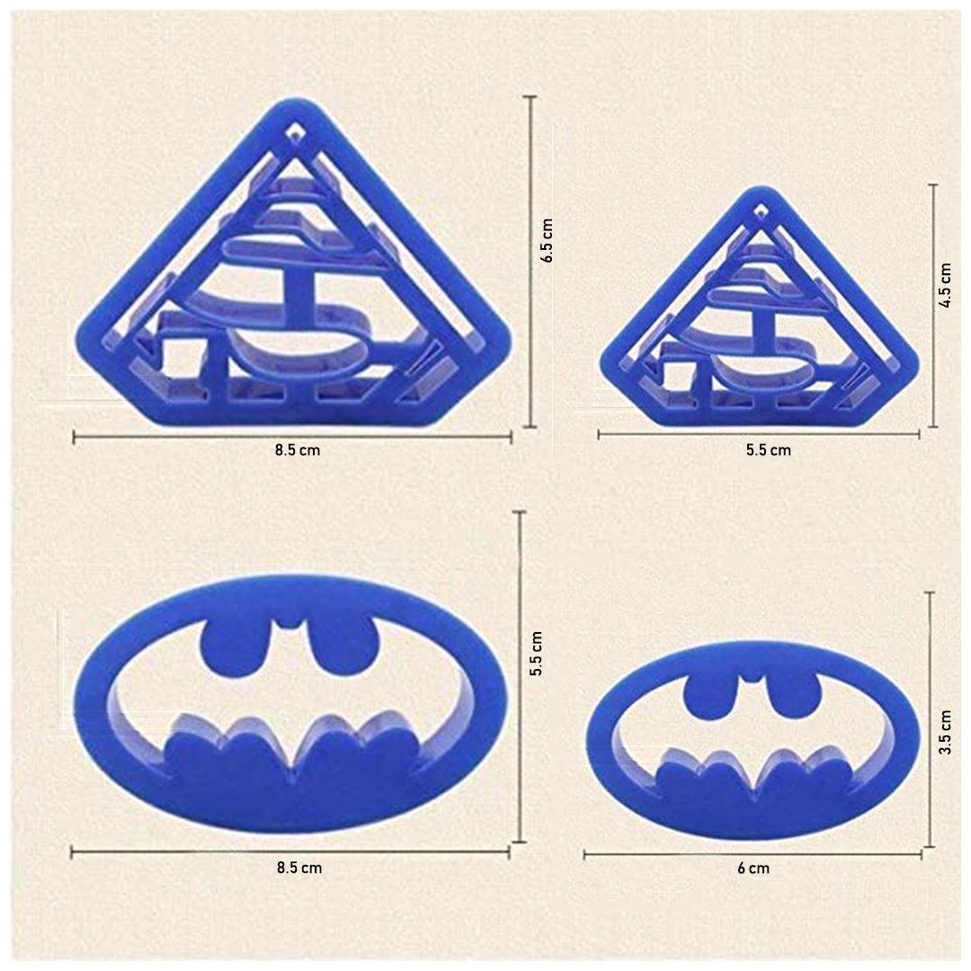 4pcs Set Superhero Biscuit Cutter Fondant Pastry Cookie Impression Stamp CPT - Bakeyy.com - India - 4pcs Set Superhero Biscuit Cutter Fondant Pastry Cookie Impression Stamp CPT - Default Title