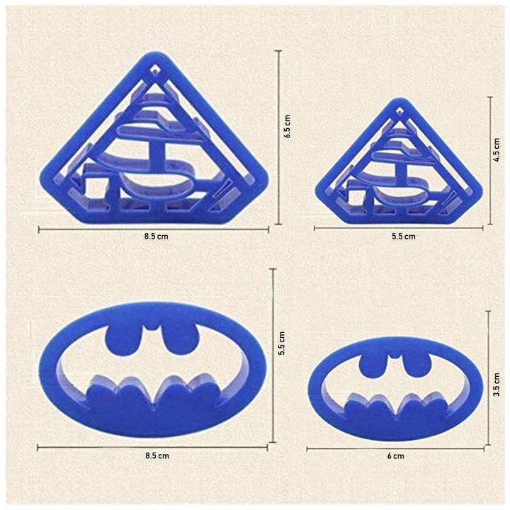 4pcs Set Superhero Biscuit Cutter Fondant Pastry Cookie Impression Stamp CPT - Bakeyy.com