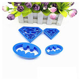 4pcs Set Superhero Biscuit Cutter Fondant Pastry Cookie Impression Stamp CPT - Bakeyy.com - India - 4pcs Set Superhero Biscuit Cutter Fondant Pastry Cookie Impression Stamp CPT - Default Title