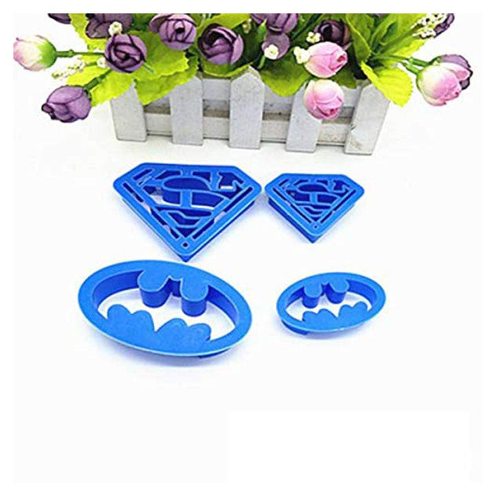 4pcs Set Superhero Biscuit Cutter Fondant Pastry Cookie Impression Stamp CPT - Bakeyy.com