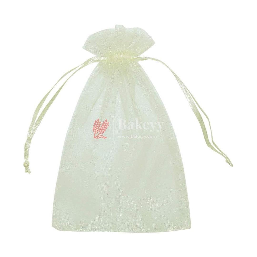 9x12 CM | Organza Potli Bags | Cream white Colour | pack of 100 | Candy Bag - Bakeyy.com - India - 9x12 CM | Organza Potli Bags | Cream white Colour | pack of 100 | Candy Bag - Default Title