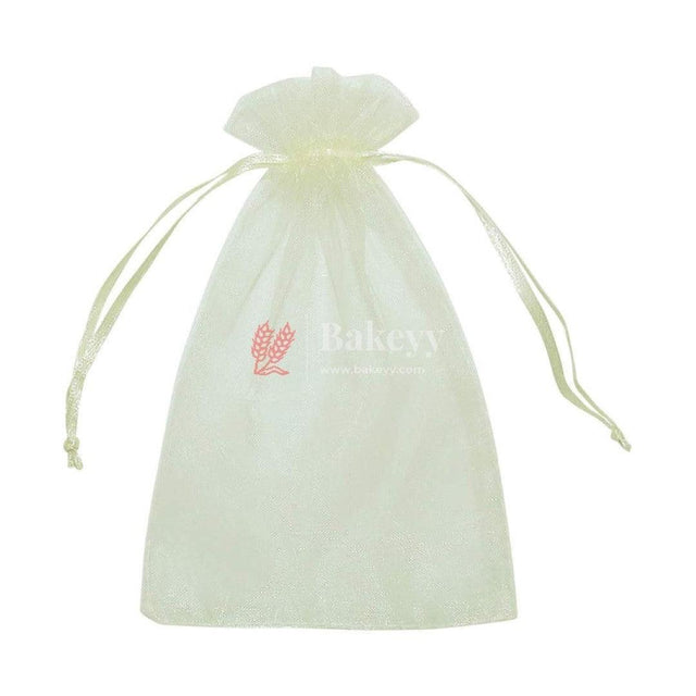 9x12 CM | Organza Potli Bags | Cream white Colour | pack of 100 | Candy Bag - Bakeyy.com - India - 9x12 CM | Organza Potli Bags | Cream white Colour | pack of 100 | Candy Bag - Default Title