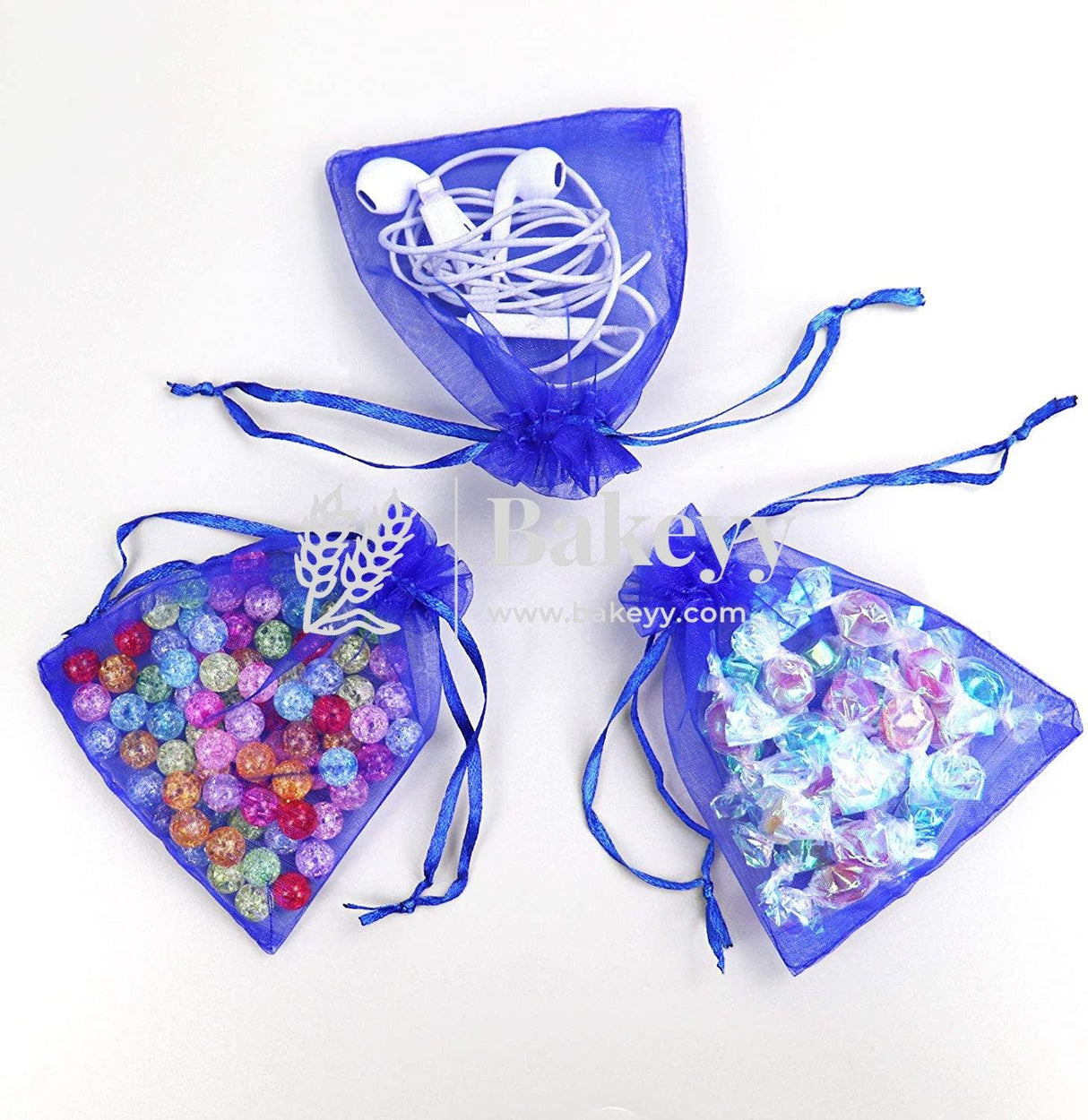 10x14 CM | Organza Potli Bags | Royal Blue Colour | pack of 100 |Candy Bag - Bakeyy.com - India - 10x14 CM | Organza Potli Bags | Royal Blue Colour | pack of 100 |Candy Bag - Default Title