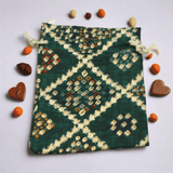 16 X20 CM Bandhini Potli Bag Return Gifts For Ladies | Green Colour | Pack Of 10 - Bakeyy.com - India - 16 X20 CM Bandhini Potli Bag Return Gifts For Ladies | Green Colour | Pack Of 10 - Default Title