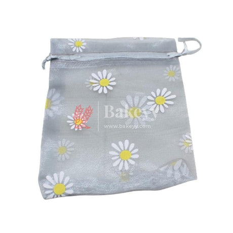10x14 CM | Floral Designs Organza Potli Bags | Pack of 100 | Grey Color | Candy Bag - Bakeyy.com - India - 10x14 CM | Floral Designs Organza Potli Bags | Pack of 100 | Grey Color | Candy Bag - Default Title