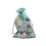 10x14 CM | Floral Designs Organza Potli Bags | Pack of 100 | Sky Blue Color | Candy Bag - Bakeyy.com - India - 10x14 CM | Floral Designs Organza Potli Bags | Pack of 100 | Sky Blue Color | Candy Bag - Default Title