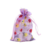 10x14 CM | Floral Designs Organza Potli Bags | Pack of 100 | Violet Color | Candy Bag - Bakeyy.com - India - 10x14 CM | Floral Designs Organza Potli Bags | Pack of 100 | Violet Color | Candy Bag - Default Title