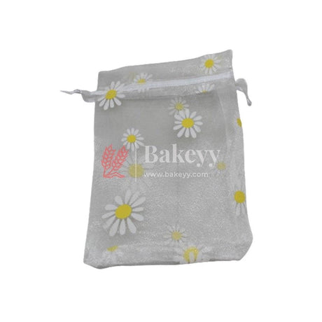 10x14 CM| Floral Designs Organza Potli Bags | Pack of 100 | White Color | Candy Bag - Bakeyy.com - India - 10x14 CM| Floral Designs Organza Potli Bags | Pack of 100 | White Color | Candy Bag - Default Title
