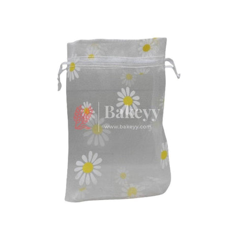 10x14 CM| Floral Designs Organza Potli Bags | Pack of 100 | White Color | Candy Bag - Bakeyy.com - India - 10x14 CM| Floral Designs Organza Potli Bags | Pack of 100 | White Color | Candy Bag - Default Title