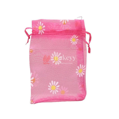 10x14 CM | Floral Organza Potli Bags | Pack of 100 | Pink Color | Candy Bag - Bakeyy.com - India - 10x14 CM | Floral Organza Potli Bags | Pack of 100 | Pink Color | Candy Bag - Default Title