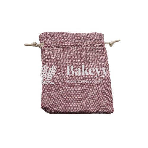 4x6 Inch | Maroon Jute Potli Bag | Gift Return Gifts Bags | Drawstring Bags - Bakeyy.com