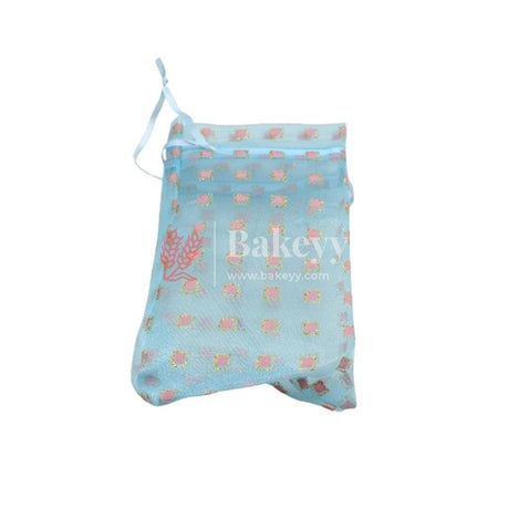 10x14 CM | Organza Potli Bags | Pack of 100 | Sky Blue Color | Candy Bag | - Bakeyy.com - India - 10x14 CM | Organza Potli Bags | Pack of 100 | Sky Blue Color | Candy Bag | - Default Title