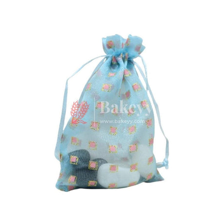 10x14 CM | Organza Potli Bags | Pack of 100 | Sky Blue Color | Candy Bag | - Bakeyy.com - India - 10x14 CM | Organza Potli Bags | Pack of 100 | Sky Blue Color | Candy Bag | - Default Title