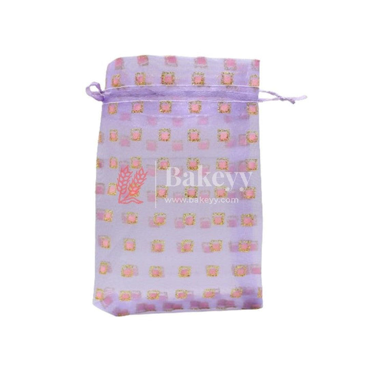 4x6 Inch | Organza Potli Bags | Pack of 100 | Violet Color | Candy Bag - Bakeyy.com