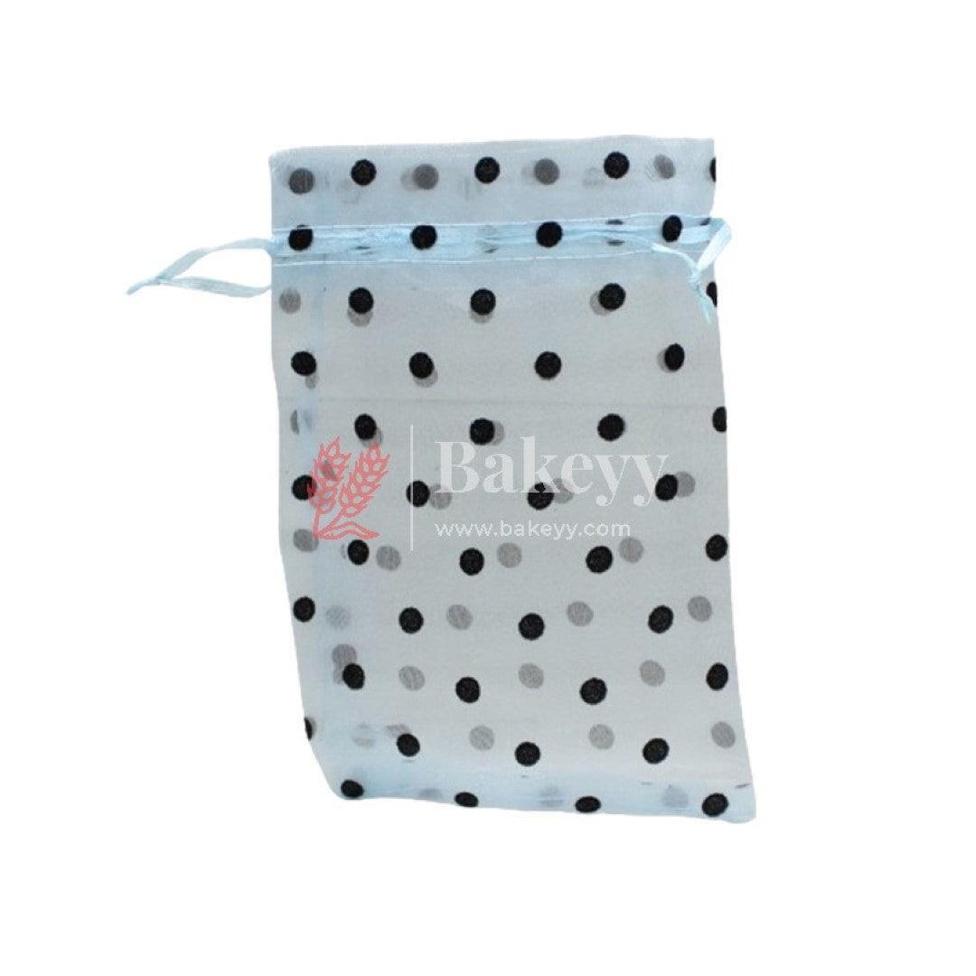 10x14 CM | Polka Dots Organza Potli Bags | Pack of 100 | Light Blue Color | Candy Bag - Bakeyy.com - India - 10x14 CM | Polka Dots Organza Potli Bags | Pack of 100 | Light Blue Color | Candy Bag - Default Title