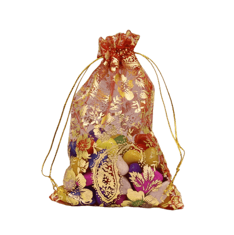 10x14 CM | Printed Organza Potli Bags | Pack of 70 | Red Colour | Candy Bag | - Bakeyy.com - India - 10x14 CM | Printed Organza Potli Bags | Pack of 70 | Red Colour | Candy Bag | - Default Title