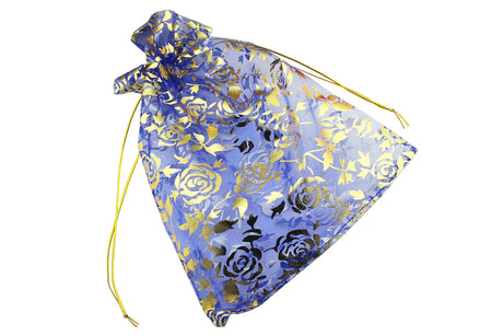 10x14 CM | Printed Organza Potli Bags | Pack of 70 | Royal Blue Colour | Candy Bag - Bakeyy.com - India - 10x14 CM | Printed Organza Potli Bags | Pack of 70 | Royal Blue Colour | Candy Bag - Default Title