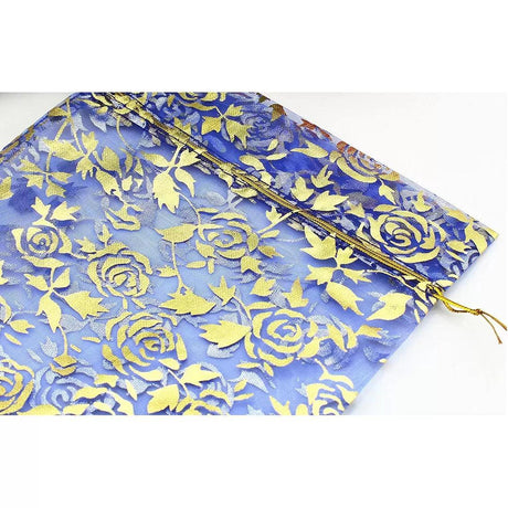 10x14 CM | Printed Organza Potli Bags | Pack of 70 | Royal Blue Colour | Candy Bag - Bakeyy.com - India - 10x14 CM | Printed Organza Potli Bags | Pack of 70 | Royal Blue Colour | Candy Bag - Default Title