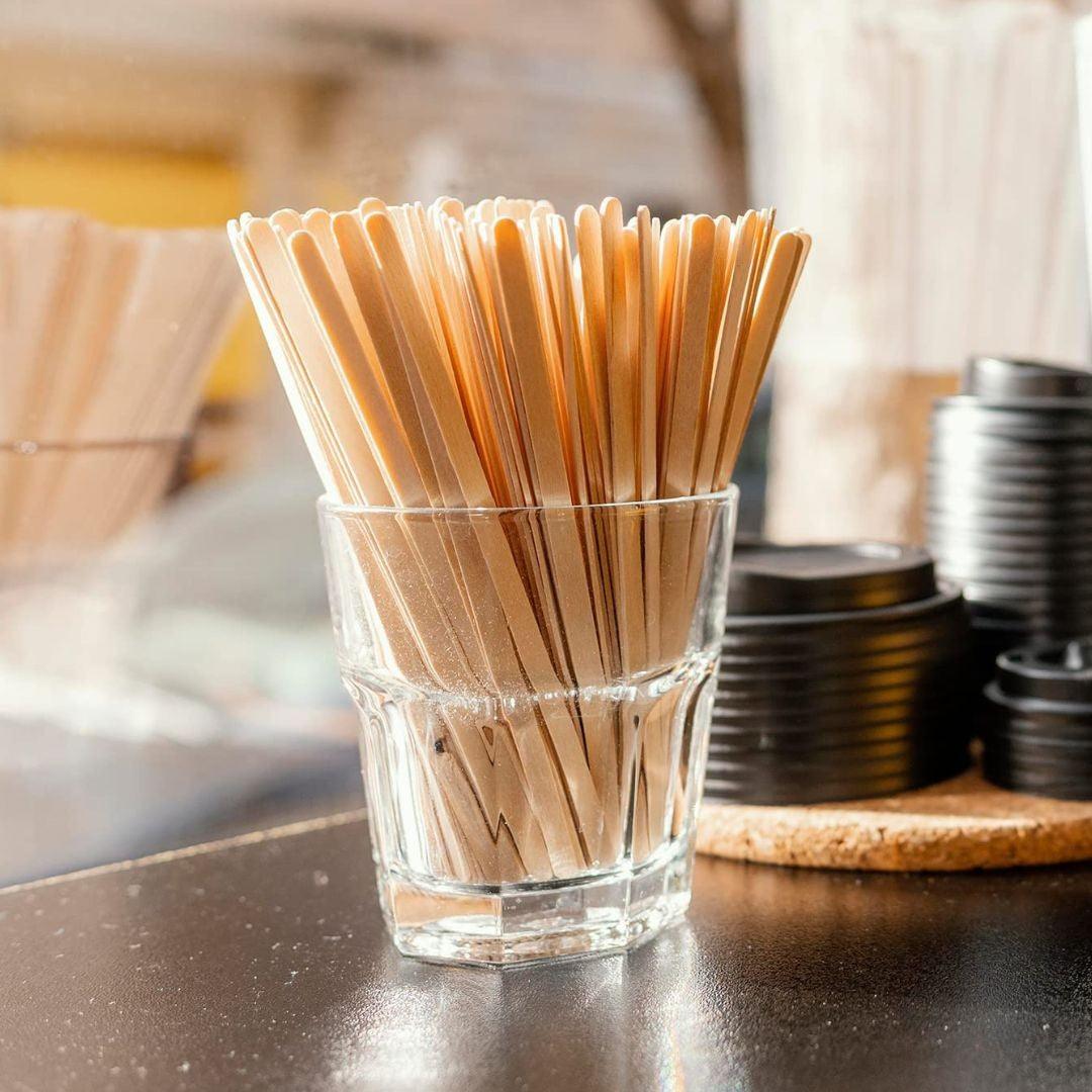 5.5 Inch Coffee Stir Sticks Wood Stirrers | Pack of 450| Bio-Degradable - Bakeyy.com - India - 5.5 Inch Coffee Stir Sticks Wood Stirrers | Pack of 450| Bio-Degradable - Default Title