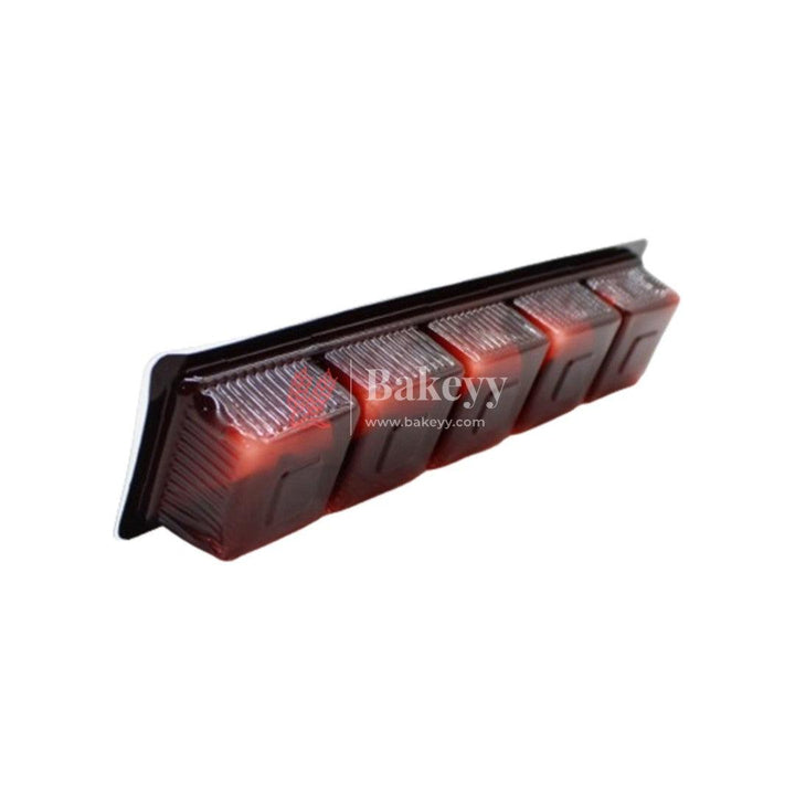 5 Cavity Chocolate Tray With Transparent Lid (Pack Of 25) - Bakeyy.com