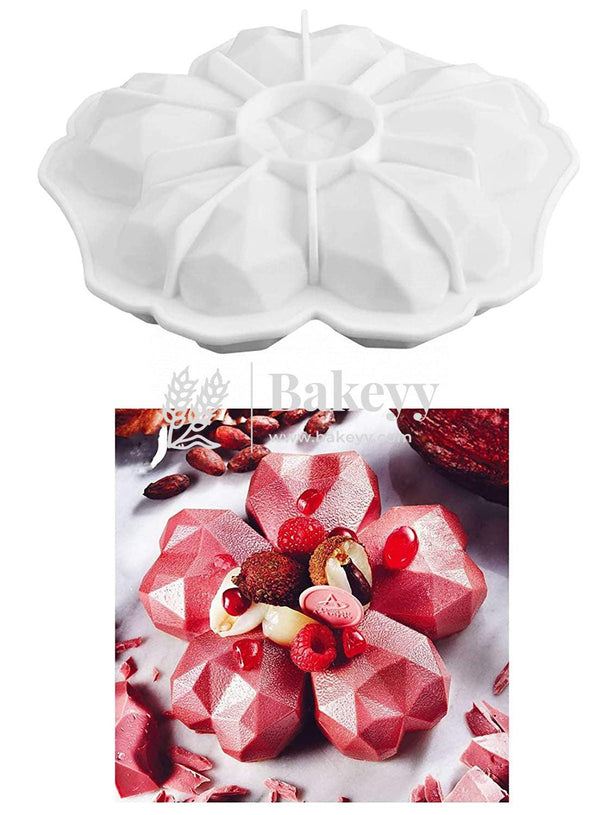 5 Cavity Silicon 3D Diamond Heart Entremet Cake Mould Mousse Mould - Bakeyy.com