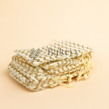 10x14 Cm | Gold Foiling Jute Potli Bags | Pack of 50