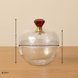 Clear Round Plastic Box with Crystal Top Knob | Clear Display Container | Transparent Apple Shape Box Container | Pack of 12