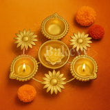 Golden Decorative Urli Diya| Multiple Designs | Pack of 1