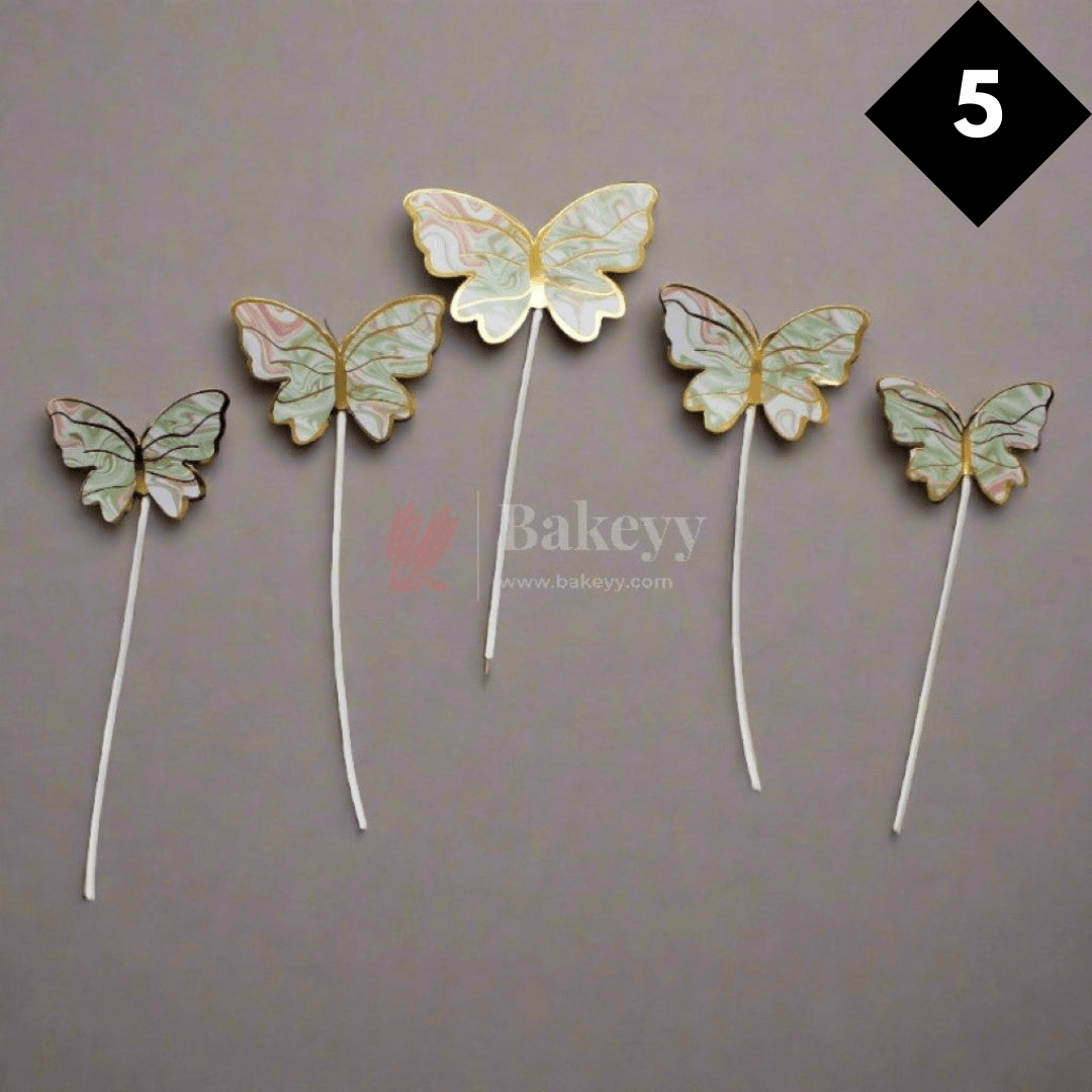 10 pcs shiny butterfly Birthday Cake Topper| decoration Toppers| Bday Decorations Items | - Bakeyy.com - India - 10 pcs shiny butterfly Birthday Cake Topper| decoration Toppers| Bday Decorations Items | - Color 5