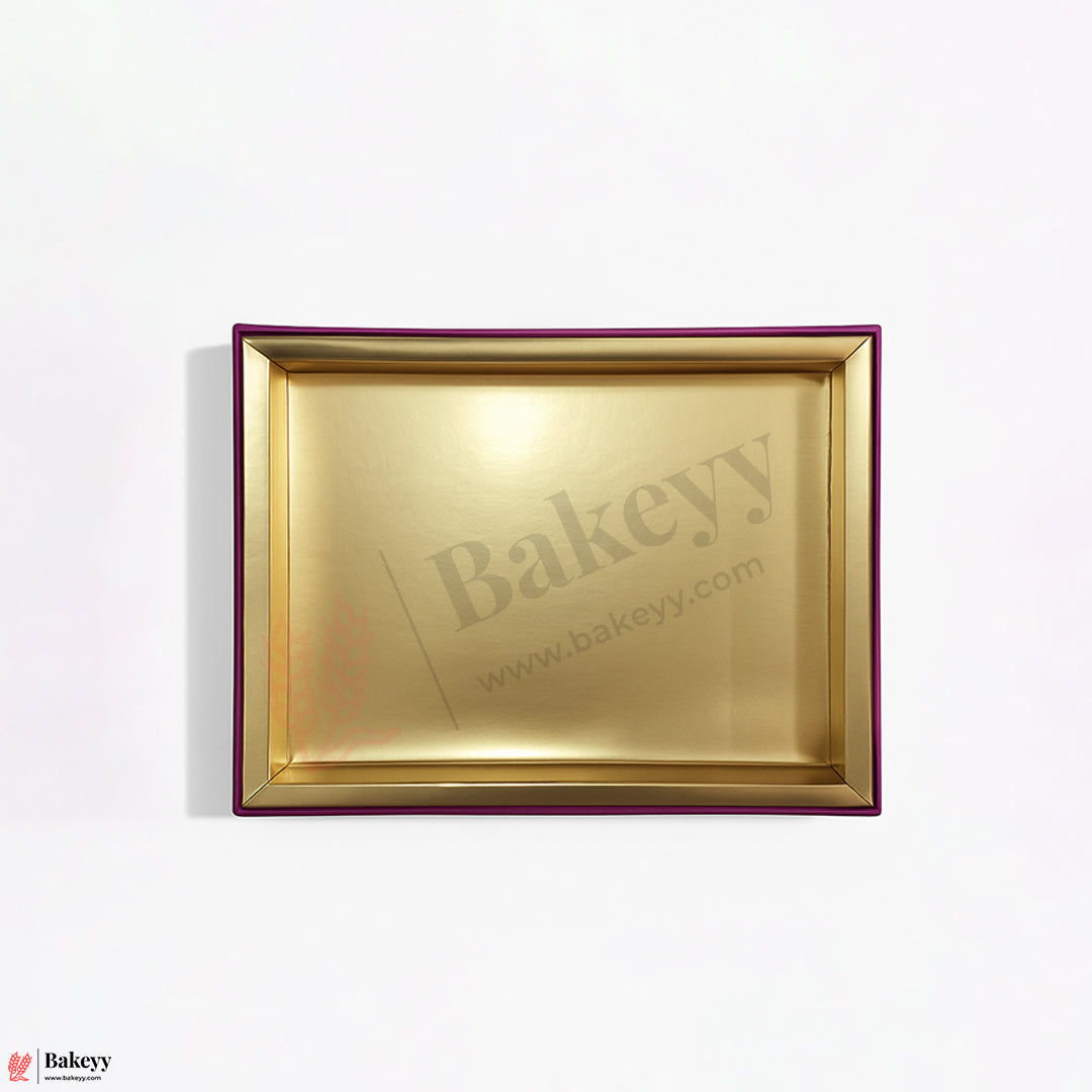 500 GM Sweet Box | 7.5x6x1.5 Inch | Elegant Lotus Design Sweet Gift Box with Golden Tray| 1 Piece