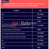 500 gm | Zip Lock Pouch | Red Printed Pouch With Window | 16x23 CM | Standing Pouch | 110 GSM | - Bakeyy.com - India - 500 gm | Zip Lock Pouch | Red Printed Pouch With Window | 16x23 CM | Standing Pouch | 110 GSM | - Pack Of 50 / 16x23 cm / 500 gm