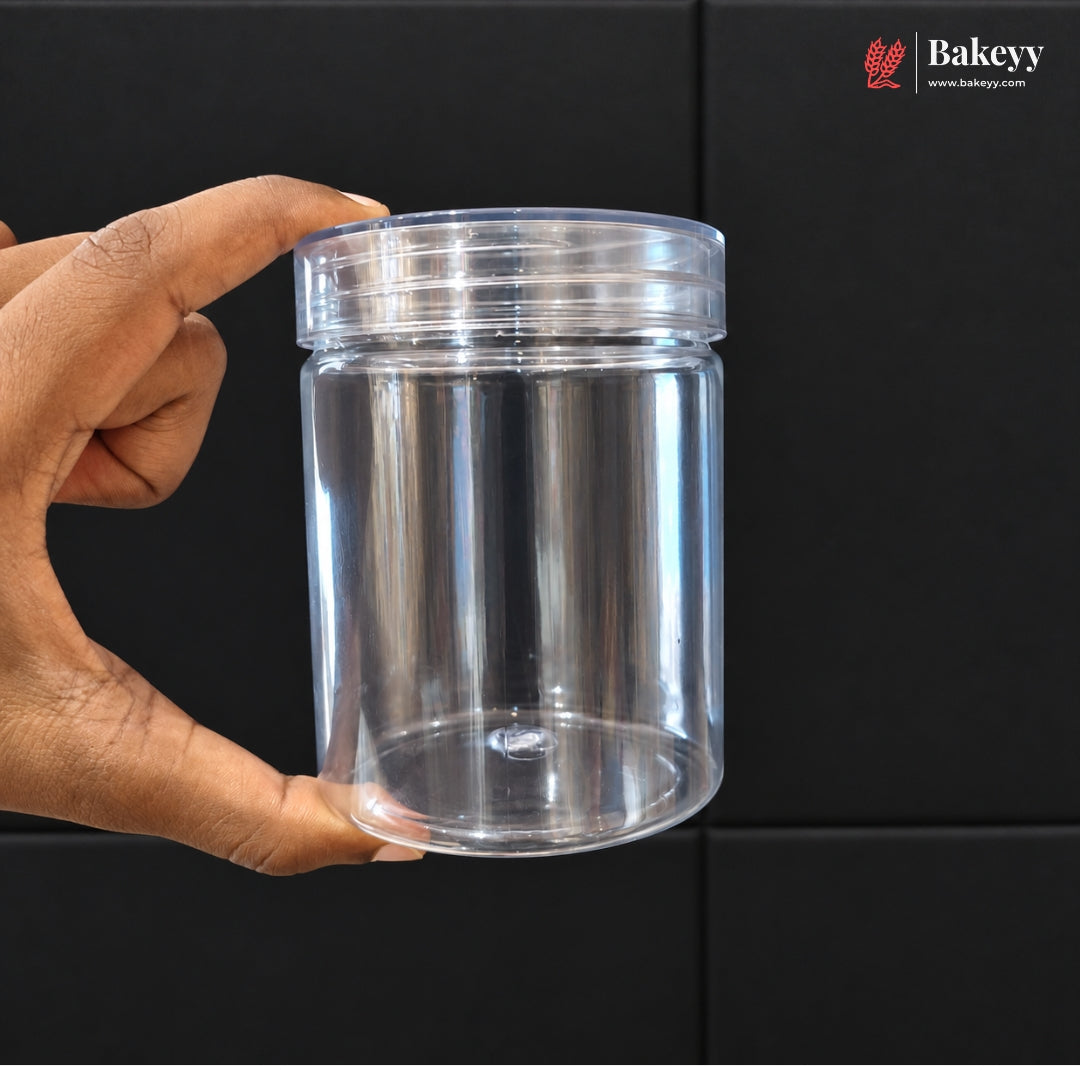 500ml Clear Plastic Storage Jars with Screw Lid | Pack of 10