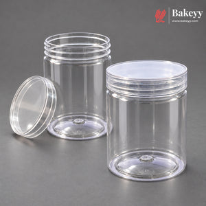 500ml Clear Plastic Storage Jars with Screw Lid | Pack of 10
