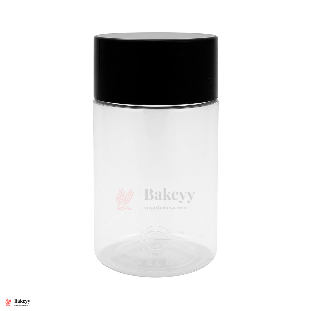 63mm-500ml Airtight Cookie Jar – Clear Plastic Storage Container with Black Lid | Ideal for Cookies, Nuts & Snacks | Pack Of 10